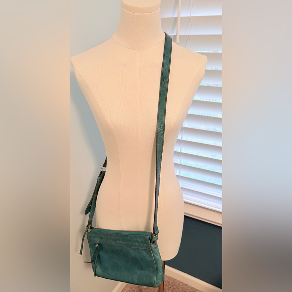 HOBO Turquoise Blue Leather Crossbody Bag - Picture 2 of 12